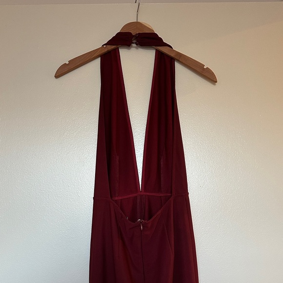 Tobi Burgundy Backless Halter Maxi Dress - Picture 5 of 6